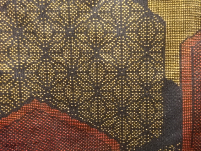 JAPANESE KIMONO / ANTIQUE KIMONO / SILK / DORO OSHIMA TSUMUGI / KIKKO & ASANOHA